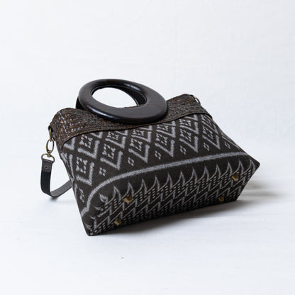 Elegant Ikkat Bag (Charcoal Grey)