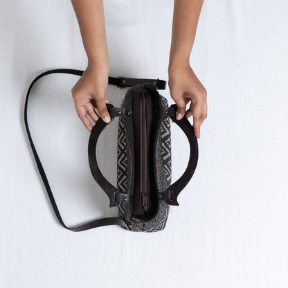 Compact Ikkat Bag (Charcoal Grey)