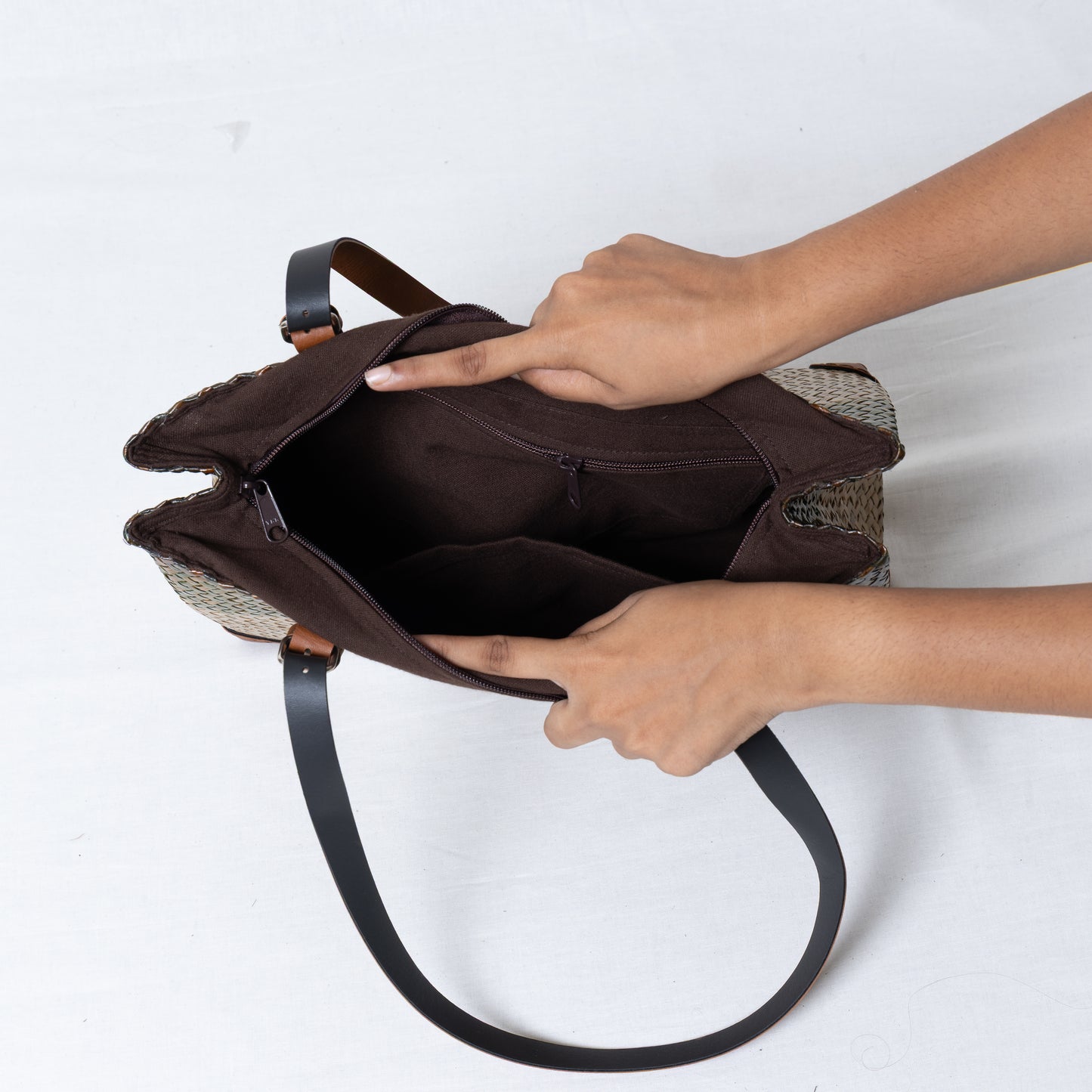 Straw Shopper Bag Green