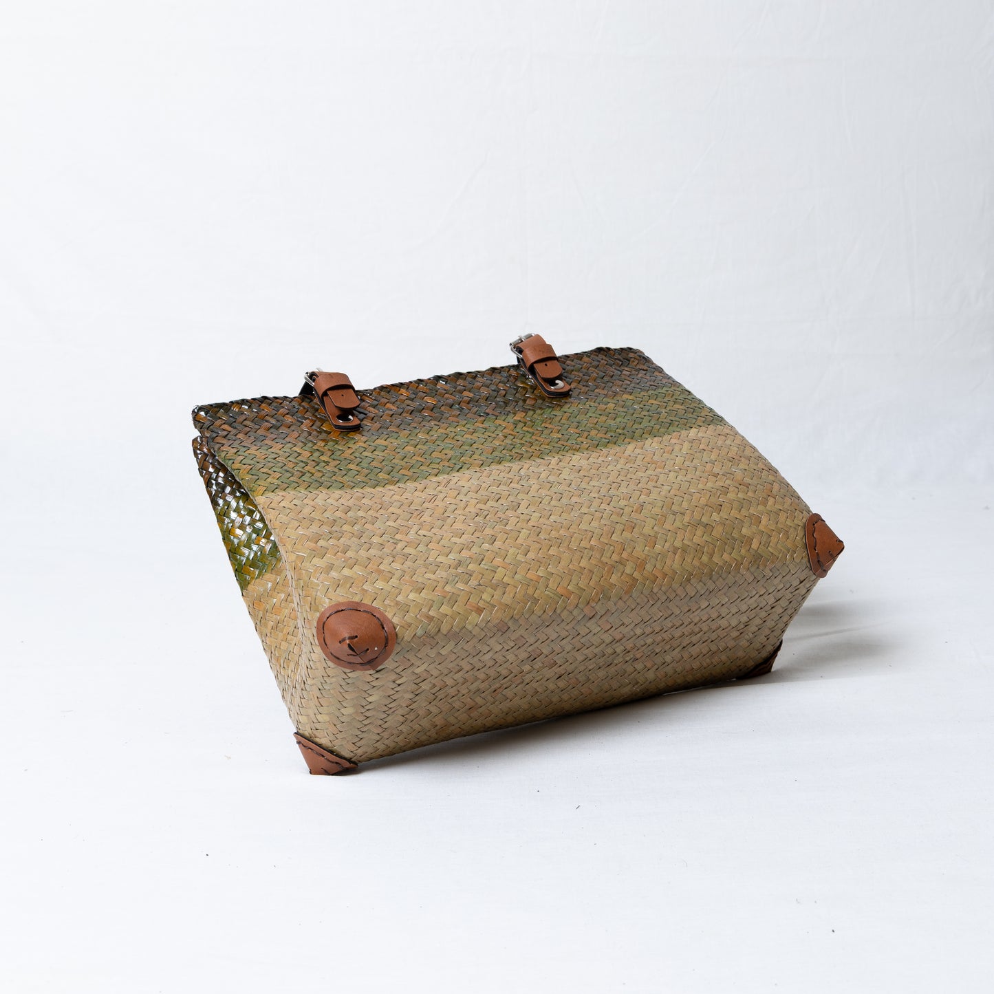 Straw Shopper Bag Green