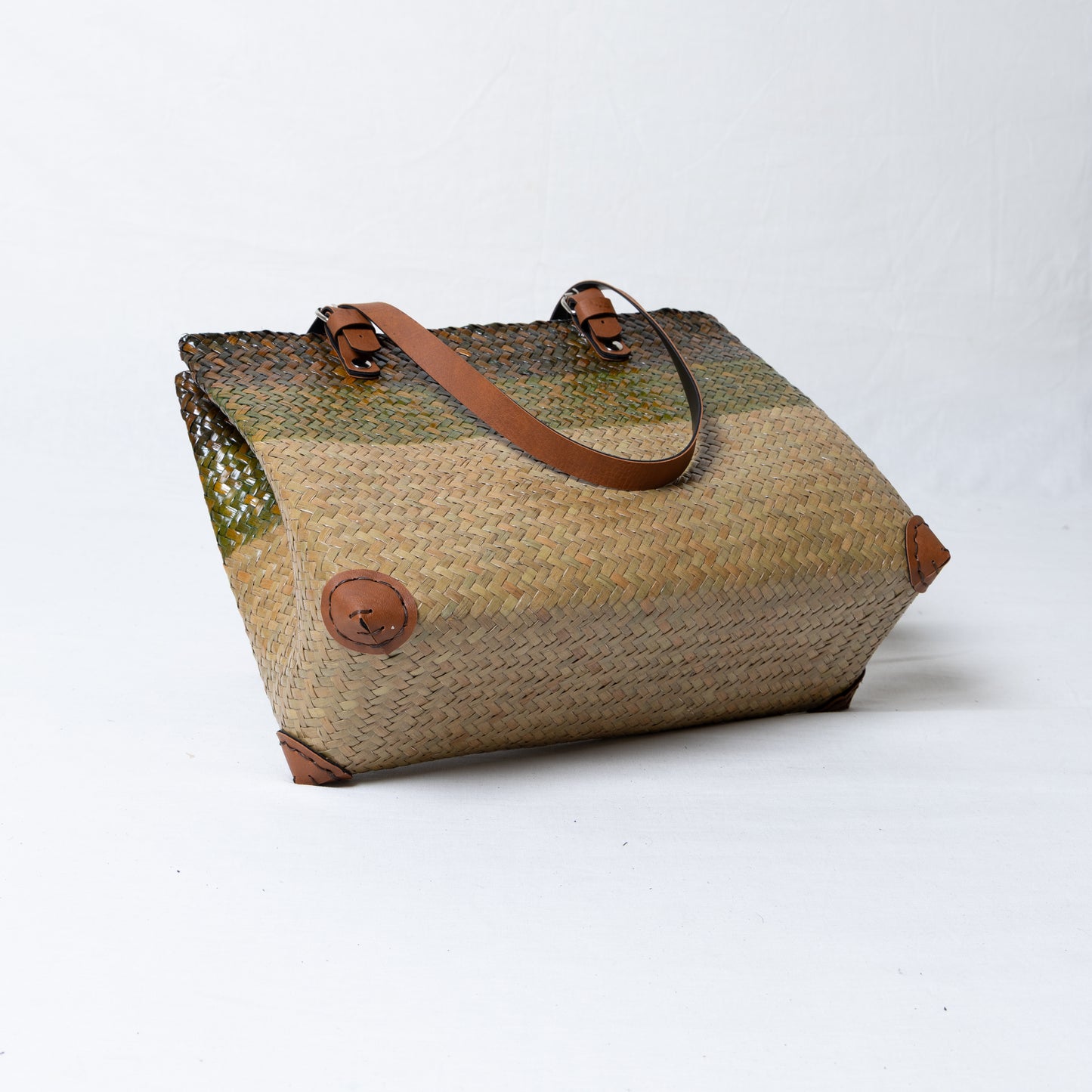 Straw Shopper Bag Green
