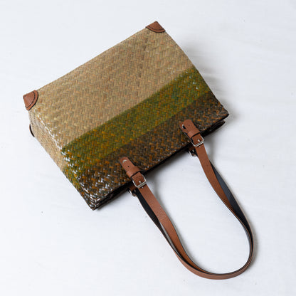Straw Shopper Bag Green