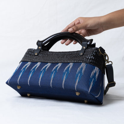 Compact Ikkat Bag (Indigo)