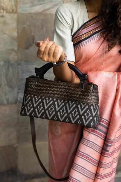 Compact Ikkat Bag (Charcoal Grey)