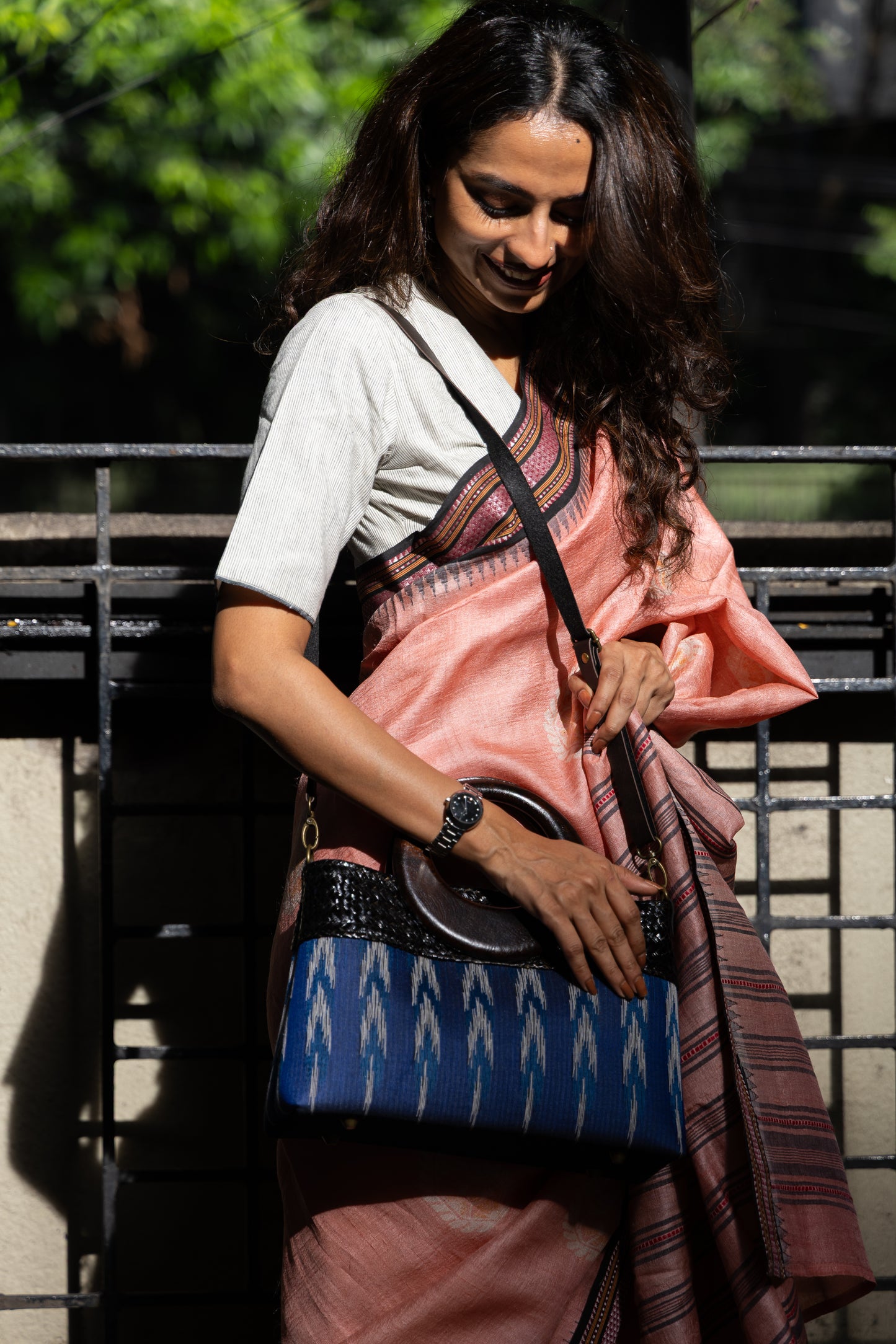 Elegant Ikkat Bag (Indigo)