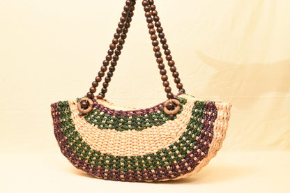 Beaded Crescent Tote