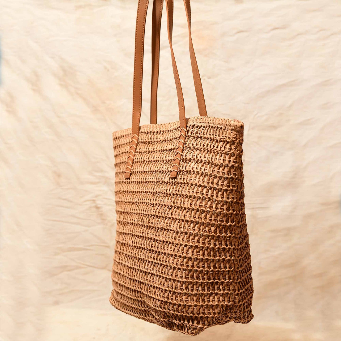 Natural Raffia Crochet Tote