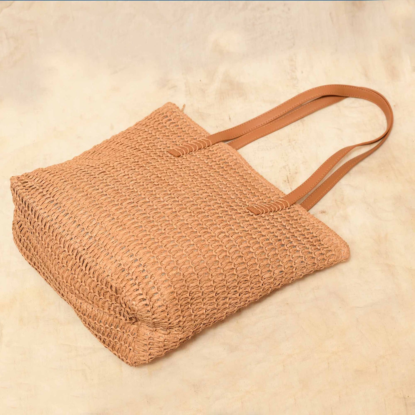 Natural Raffia Crochet Tote