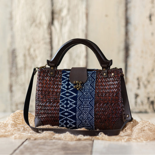 Woven Bag with Indigo fabric