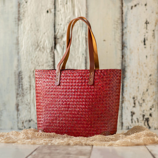 Red Woven Totebag