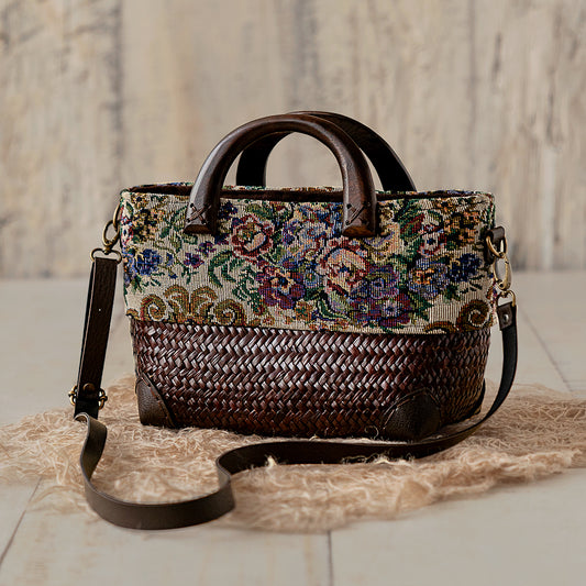 Woven Slingbag with Floral Fabric