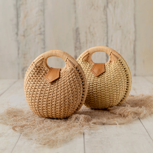 Women Nest Straw Bag - Beige