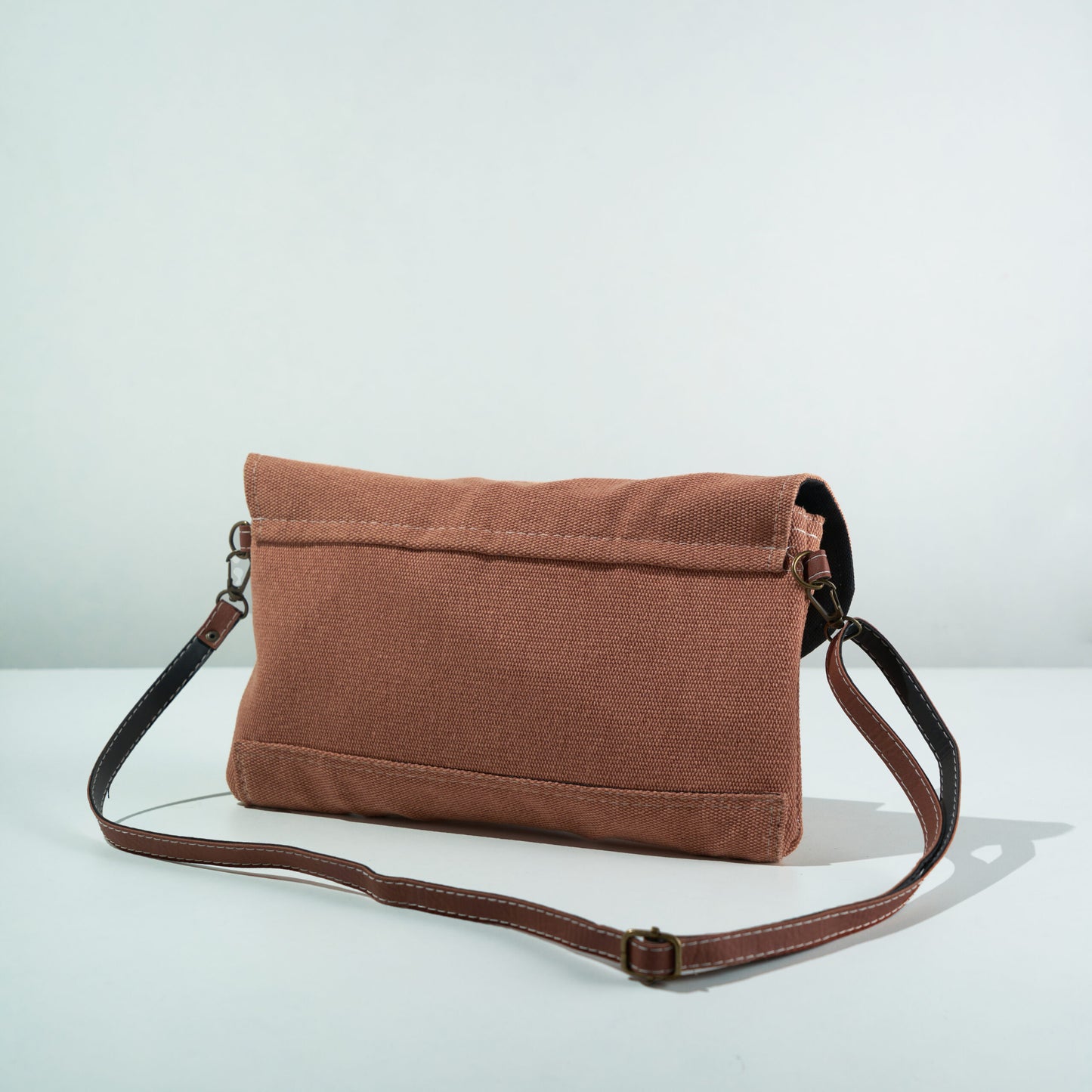 Apricot canvas fabric Sling bag